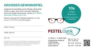 Pestel Optik Gewinnspielkarte